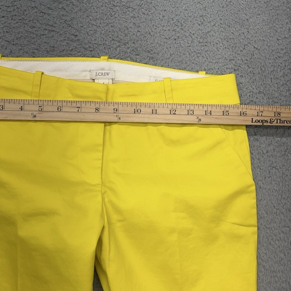 J Crew Cafe Capri Pants Lot of 2 Womens 4 Yellow & Green Stretch Chino Belt Loop - Picture 4 of 16